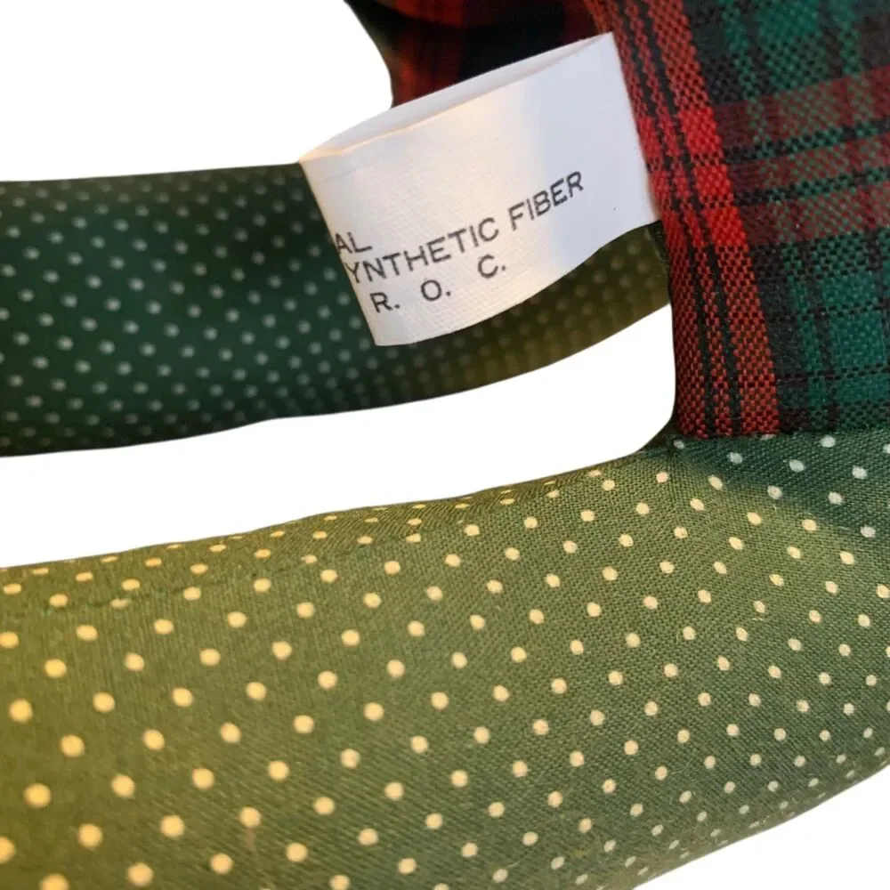 Vintage Handmade Red Green Plaid Rocking Horse Plush Christmas Holiday Stuffed